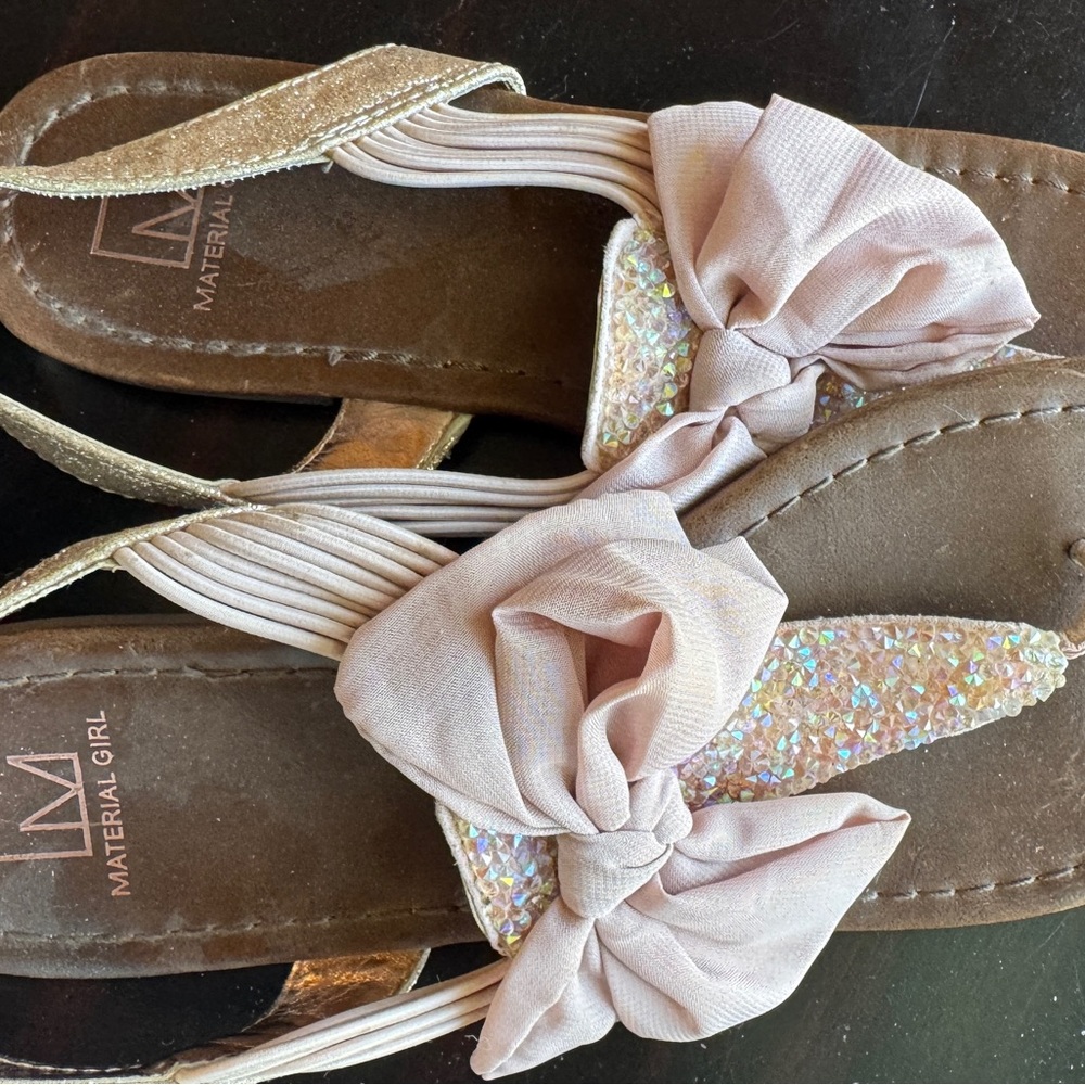 Material Girl Glittering Pink and Gold Sandals